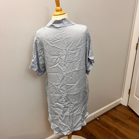 NEW Treesha Silk Sleep Shirt Blue Loungewear Sz M - Picture 3 of 12